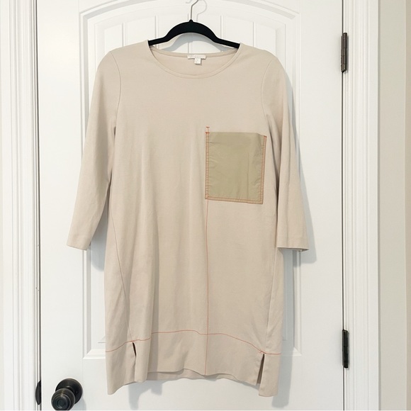 COS contrast stitch dress Light Beige with Orange Stitching Size Extra Small - Picture 4 of 16